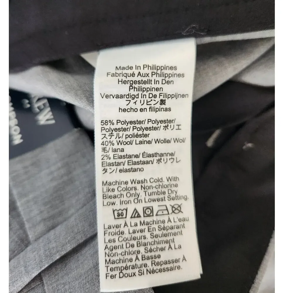 NWT J. Crew Thompson Suit Pant In Four-Season Wool Blend Gray 30/32